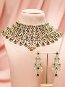 24K Gold-Plated Emerald Green & AAA Cubic Zirconia Handcrafted Premium Jewelry Set