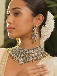 24K Gold-Plated Emerald Green & AAA Cubic Zirconia Handcrafted Premium Jewelry Set - Image 2