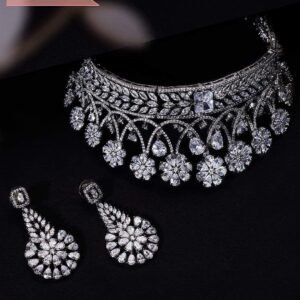 Dual Plated Kundan-Studded & Beaded Necklace and Earrings